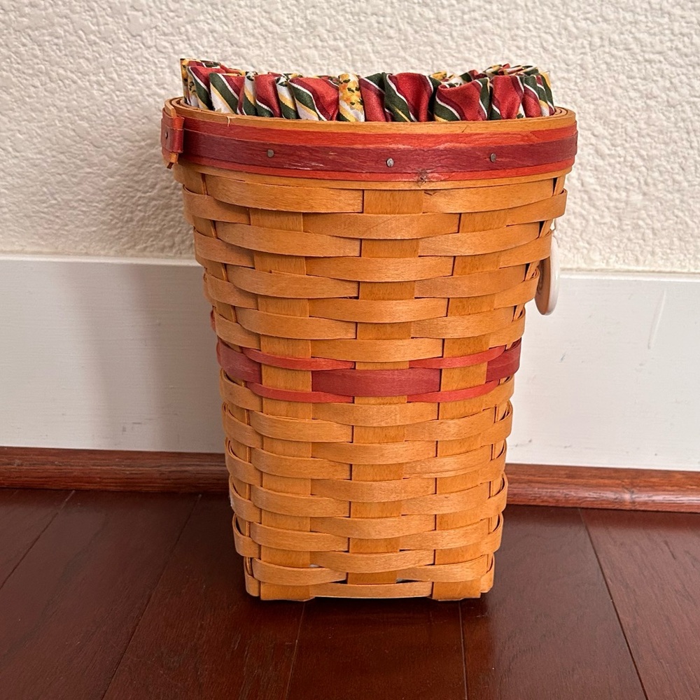 Vintage 1998 Longaberger May Series Snapdragon Basket & Tie-On Ceramic Label - Picture 3 of 9